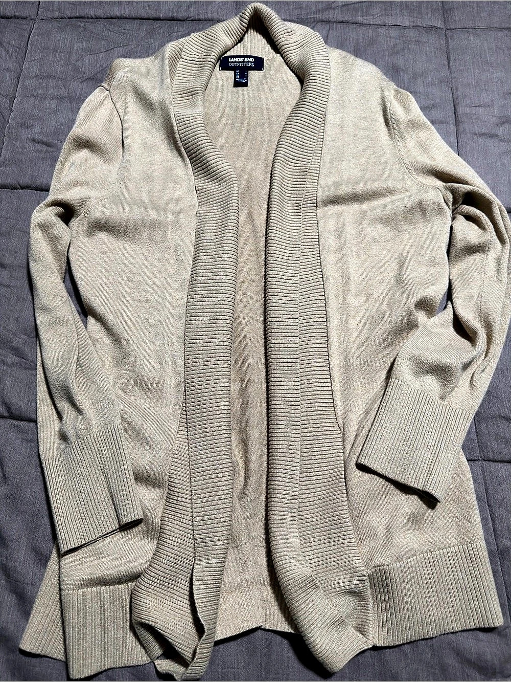 Lands' End Women's Open Front Cardigan Size Large Like New